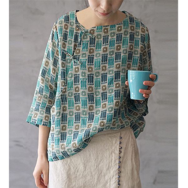 scuwlinen women 2020 spring summer vintage fresh print plate buttons loose ramie blouse women kimono zen clothing p071, White
scuwlinen women 2020 spring summer vintage fresh print plate buttons loose ramie blouse women kimono zen clothing p071, White