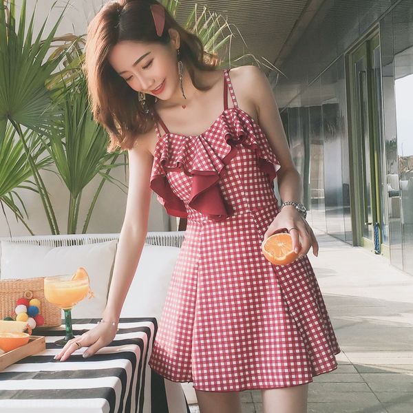 l1twb 2019 skirt one-piece women's plaid waist covering belly steel support gathered fashion internet swim short skirt swimsuit red swi, Black;red
l1twb 2019 skirt one-piece women's plaid waist covering belly steel support gathered fashion internet swim short skirt swimsuit red swi, Black;red