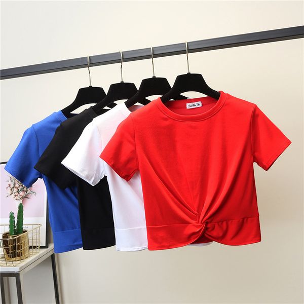 female cotton cross shape t-shirt short sleeve round neck summer casual solid t-shirt high waist slim t-shirts for women, White
female cotton cross shape t-shirt short sleeve round neck summer casual solid t-shirt high waist slim t-shirts for women, White