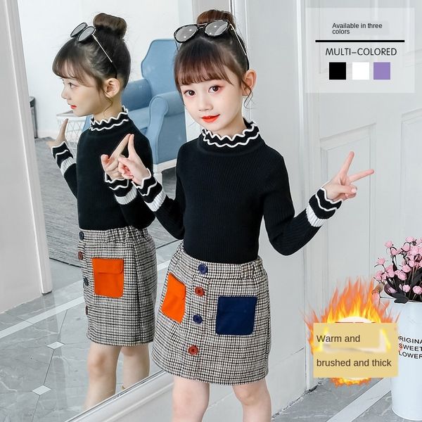 girls 2020 new korean style slim elastic plush thickened knitted western sweater style all-match children's sweater, Blue
girls 2020 new korean style slim elastic plush thickened knitted western sweater style all-match children's sweater, Blue