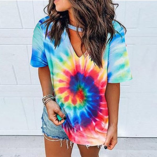 running jerseys us stock t-shirt tie dye tee women summer short sleeve harajuku camiseta mujer shirt femme streetwear v-neck, Black;blue
running jerseys us stock t-shirt tie dye tee women summer short sleeve harajuku camiseta mujer shirt femme streetwear v-neck, Black;blue