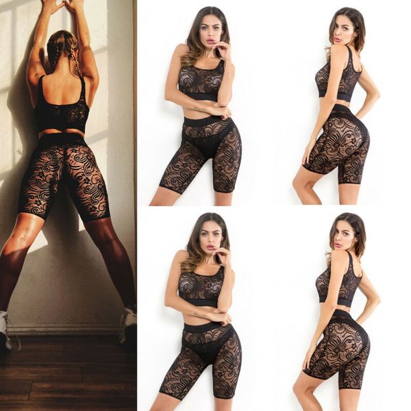 women lace tracksuits sleeveless fitness suit solid color ripped hollow crop jumpsuit leggings pants set 2pcs fast ship, White
women lace tracksuits sleeveless fitness suit solid color ripped hollow crop jumpsuit leggings pants set 2pcs fast ship, White