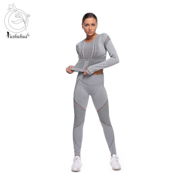 yushuhua gray cutout seamless suit women's gym fitness clothing long sleeve tight trousers 2 pieces yoga set sportswear, White;red
yushuhua gray cutout seamless suit women's gym fitness clothing long sleeve tight trousers 2 pieces yoga set sportswear, White;red