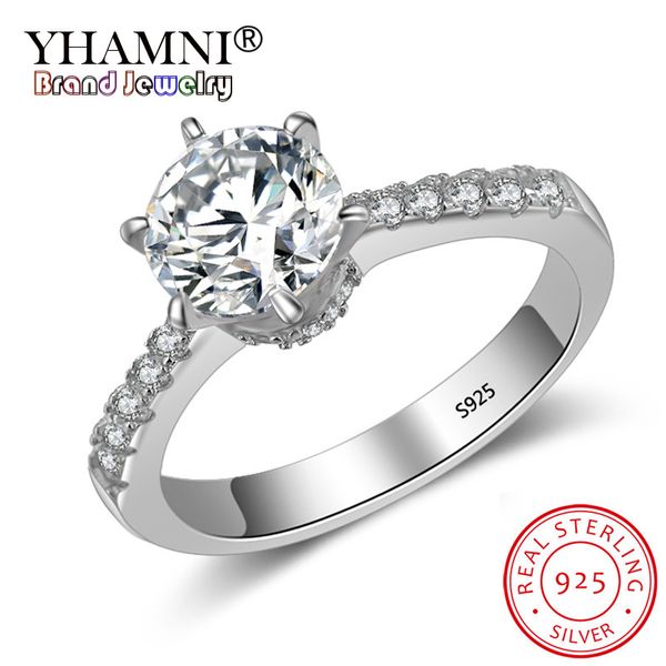 yhamni classic six ring 100% 925 sterling silver ring 1.5 carat 7.5mm cz diamant wedding rings fine jewelry for women yr051, Slivery;golden
yhamni classic six ring 100% 925 sterling silver ring 1.5 carat 7.5mm cz diamant wedding rings fine jewelry for women yr051, Slivery;golden