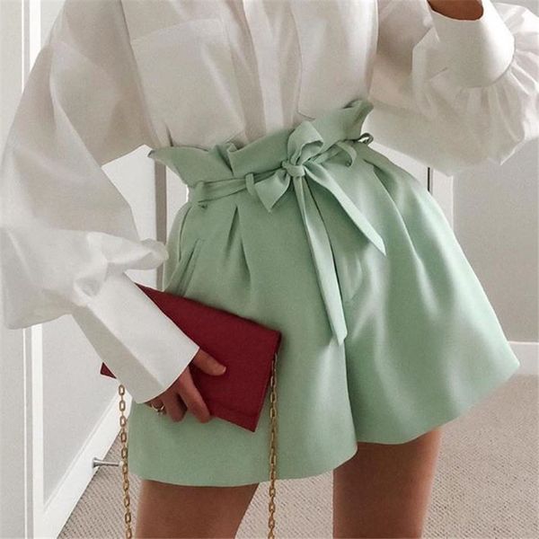 casual sash belt women shorts draped high waist shorts 2020 chic green loose streetwear femme, White;black
casual sash belt women shorts draped high waist shorts 2020 chic green loose streetwear femme, White;black
