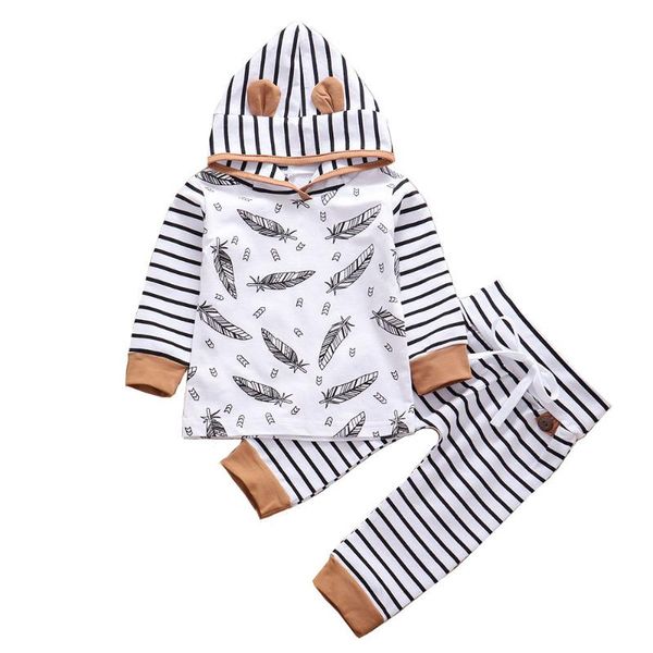 newborn baby boy clothes set cotton feather hooded striped pants infant girl clothes outfits set roupa infantil, White
newborn baby boy clothes set cotton feather hooded striped pants infant girl clothes outfits set roupa infantil, White