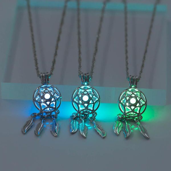 3 colors luminous dream catcher necklace glowing bead in the dark necklace openable cage pendant women jewelry, Silver
3 colors luminous dream catcher necklace glowing bead in the dark necklace openable cage pendant women jewelry, Silver