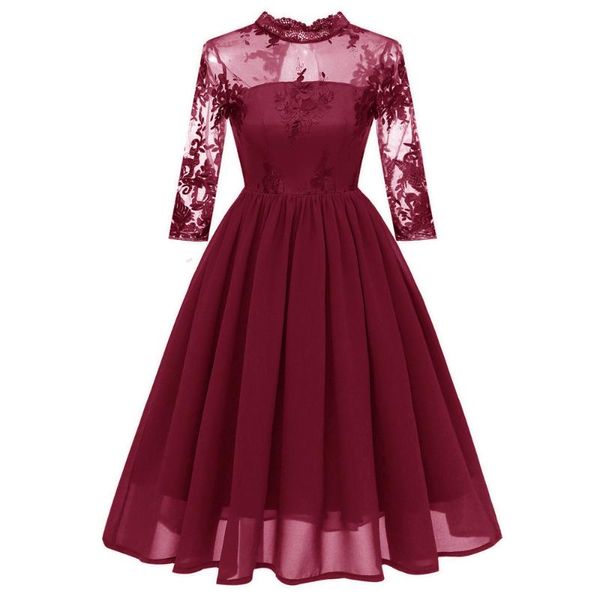 elegant chiffon lace party dress vintage women clothes 2020 summer embroidery 3/4 sleeve bridesmaid evening woman midi dresses, Black;gray
elegant chiffon lace party dress vintage women clothes 2020 summer embroidery 3/4 sleeve bridesmaid evening woman midi dresses, Black;gray