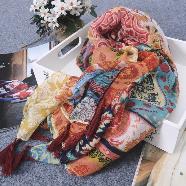 new national style color printing beard cotton linen national scarf women's cotton scarf sunscreen shawl, Blue;gray
new national style color printing beard cotton linen national scarf women's cotton scarf sunscreen shawl, Blue;gray