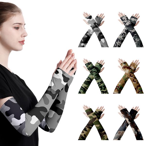 1pair camouflage arm warmers sports bicycle camouflage arm sleeves sunscreen fishing camping cooling sunscreen sleeve, Black;gray 
1pair camouflage arm warmers sports bicycle camouflage arm sleeves sunscreen fishing camping cooling sunscreen sleeve, Black;gray