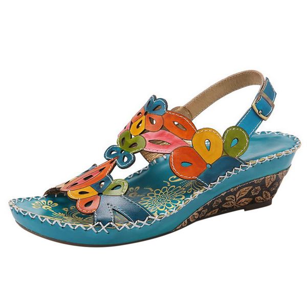sandals 2021 bohemia pattern soft leather floral hook loop comfortable wedges heel elegant women daily shoes, Black
sandals 2021 bohemia pattern soft leather floral hook loop comfortable wedges heel elegant women daily shoes, Black