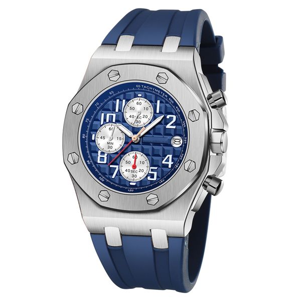 men fashion watch class design watch all dial work chronograph quartz movement rubber strap male sport wristwatch watches, Slivery;brown
men fashion watch class design watch all dial work chronograph quartz movement rubber strap male sport wristwatch watches, Slivery;brown