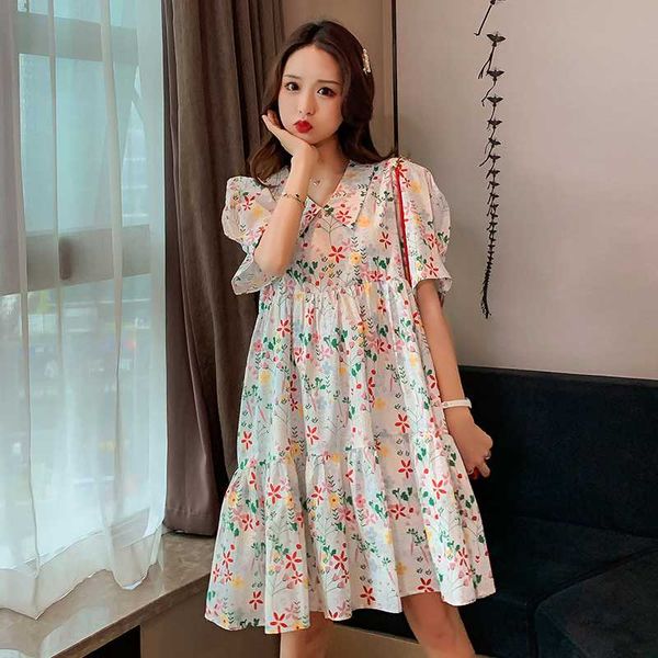 8860# maternity clothes summer short sleeve easy matching loose stylish floral dress for pregnant women mom dress, White
8860# maternity clothes summer short sleeve easy matching loose stylish floral dress for pregnant women mom dress, White