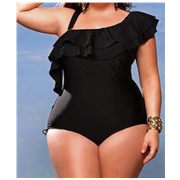 new solid color single shoulder large size women's plus fat plus one-piece swimsuit swimsuit swimsuit, White;black
new solid color single shoulder large size women's plus fat plus one-piece swimsuit swimsuit swimsuit, White;black
