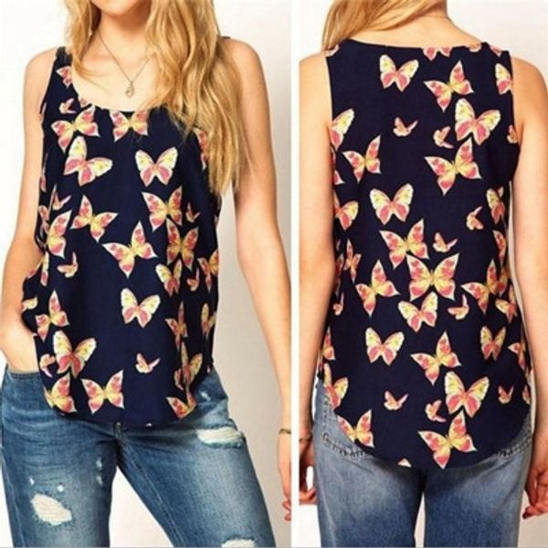 new chiffon butterfly print butterfly shirt vest shirt women's vest round neck sleeveless hq0142, Camo
new chiffon butterfly print butterfly shirt vest shirt women's vest round neck sleeveless hq0142, Camo