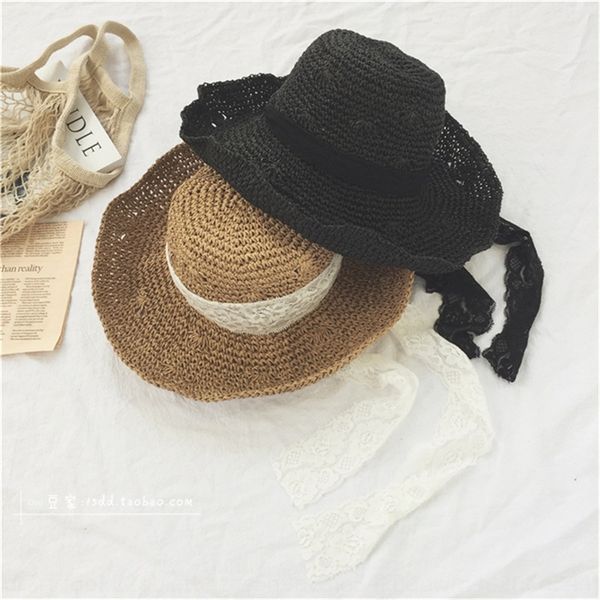 parent-child sunscreen straw korean new lace lace large eaves straw hat female sunscreen hat holiday folding, Yellow
parent-child sunscreen straw korean new lace lace large eaves straw hat female sunscreen hat holiday folding, Yellow