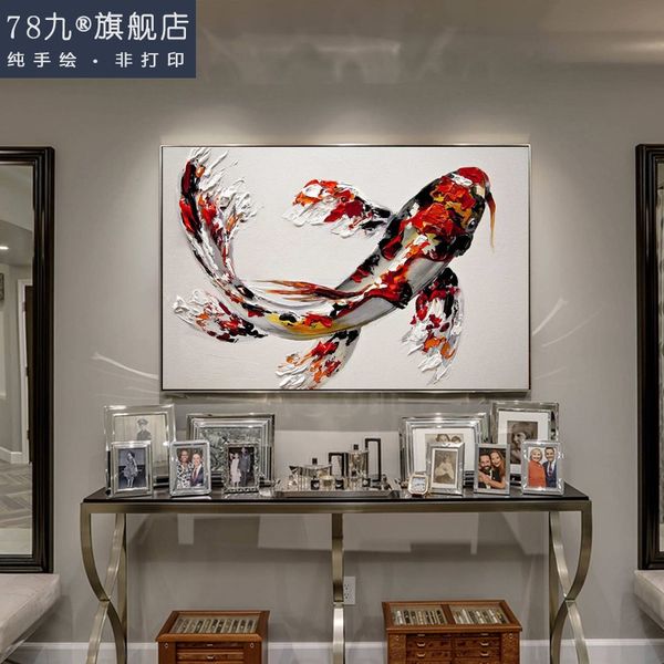 feng shui lucky goldfish oil painting new chinese style living room restaurant painting mural pure hand-painted hand-made custom painting
feng shui lucky goldfish oil painting new chinese style living room restaurant painting mural pure hand-painted hand-made custom painting