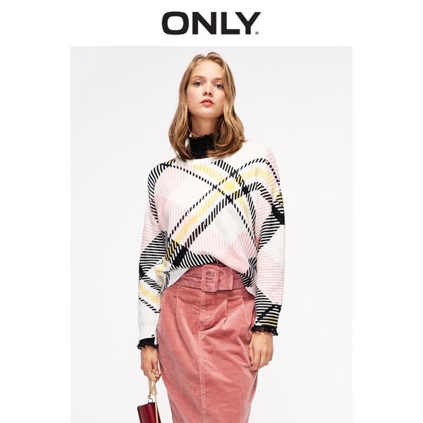 only women's irregular checks round neckline pullover knit sweater | 119124525, White;black
only women's irregular checks round neckline pullover knit sweater | 119124525, White;black