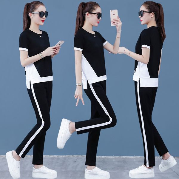 2020 new short-sleeved casual suit women's wide wide leg pants wide-leg pants western style korean fashion sportswear two-piece set, Gray
2020 new short-sleeved casual suit women's wide wide leg pants wide-leg pants western style korean fashion sportswear two-piece set, Gray