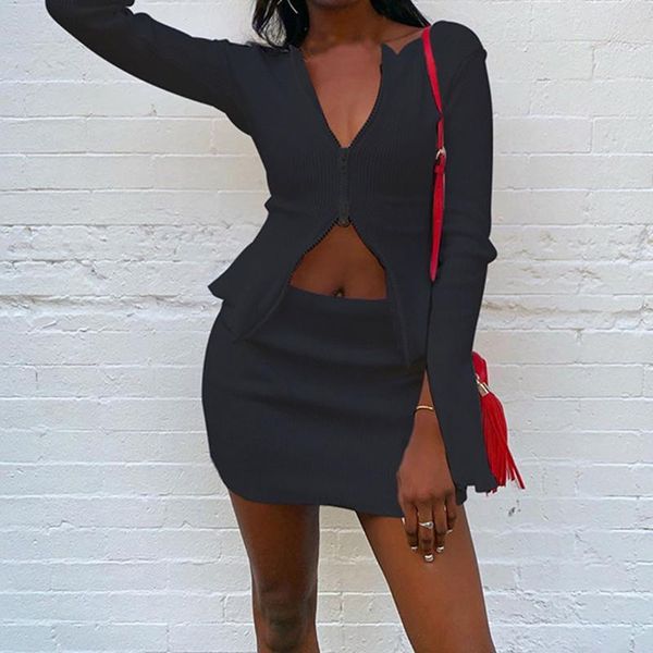 and skirts sets 2020 autumn and winter two pieces zipper full sleeve white matching outfits double zipper skirt suit, Gray
and skirts sets 2020 autumn and winter two pieces zipper full sleeve white matching outfits double zipper skirt suit, Gray