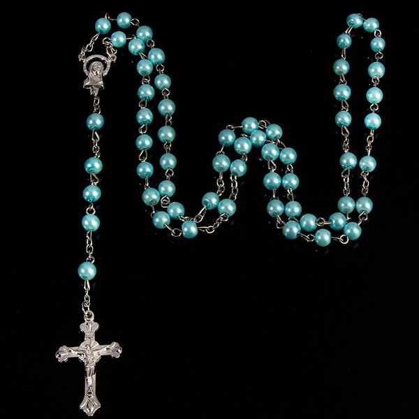 6mm catholic round glass beads rosary necklace, star maria bead necklace jewelry gift, Silver
6mm catholic round glass beads rosary necklace, star maria bead necklace jewelry gift, Silver