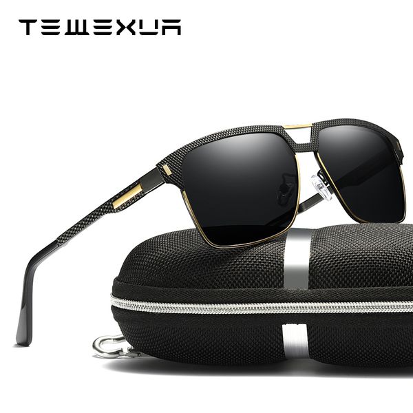 

tewexua brand new style fashion polarized square half frame sunglasses men women metal frames driving sports leisure uv400, White;black