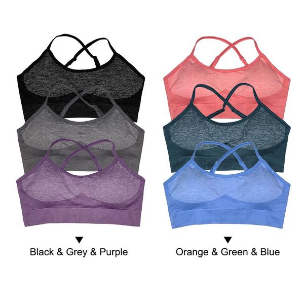 3 pack women wirecross back sports bra activewear with removable padding for yoga gym workout fitness running, White;black