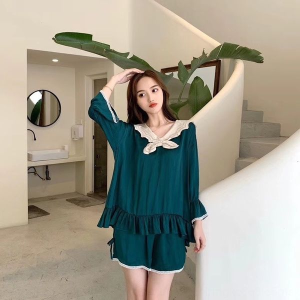 xq2eb satin cotton ruffled ruffled sleeve sweet and lovely women's loose pajamas two-piece clothes home furnishing clothing home clothe, Blue;red
xq2eb satin cotton ruffled ruffled sleeve sweet and lovely women's loose pajamas two-piece clothes home furnishing clothing home clothe, Blue;red