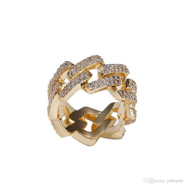 mens 2 row cz bling cuaban link rings gold iced out cuban ring micro pave cubic zirconia simulated diamonds trend hiphop ring, Golden;silver 
mens 2 row cz bling cuaban link rings gold iced out cuban ring micro pave cubic zirconia simulated diamonds trend hiphop ring, Golden;silver