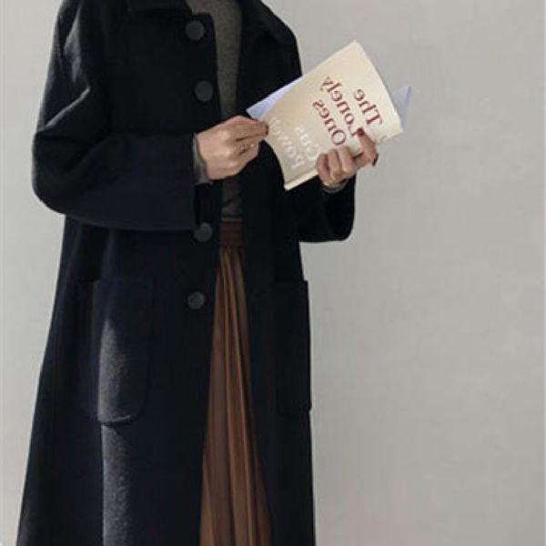 2020 new winter woman woolen cloth coat female solid color outerwear lady large size long jacket girl temperament overcoat, Black
2020 new winter woman woolen cloth coat female solid color outerwear lady large size long jacket girl temperament overcoat, Black