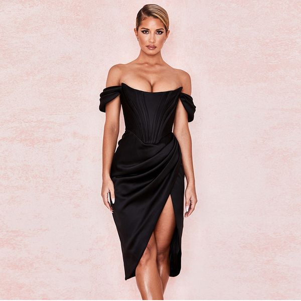strapless shoulder cryptographic split off corset satin dresses fashion bodycon dress women party night club elegant 1wyt, Black;gray
strapless shoulder cryptographic split off corset satin dresses fashion bodycon dress women party night club elegant 1wyt, Black;gray