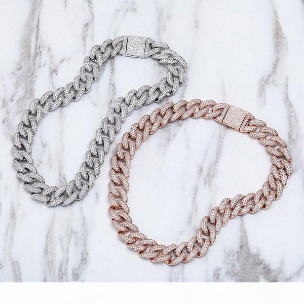14mm miami cuban choker diamond shape link necklace rose gold color iced out cz rock hip hop jewelry, Silver
14mm miami cuban choker diamond shape link necklace rose gold color iced out cz rock hip hop jewelry, Silver