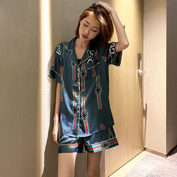 summer girl korean style imitation silk short-sleeved home pajamas ice silk pajamas printed home clothes lapel suit weimi, Blue;red
summer girl korean style imitation silk short-sleeved home pajamas ice silk pajamas printed home clothes lapel suit weimi, Blue;red
