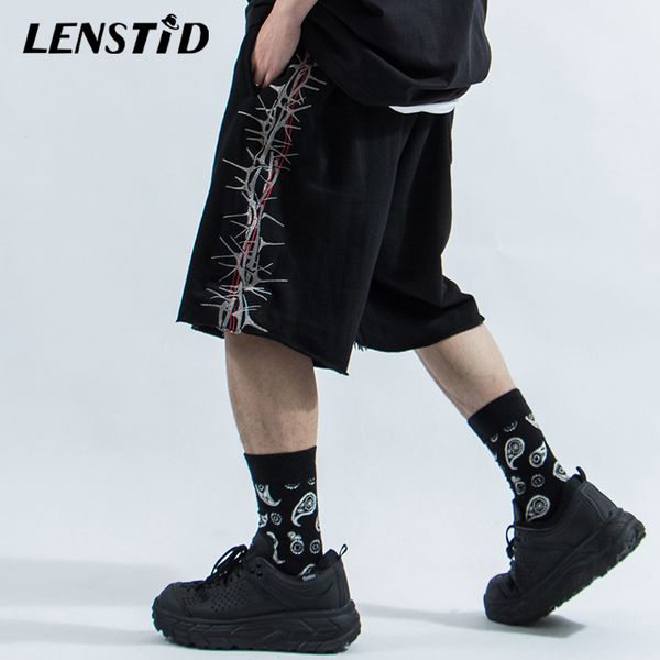 men hip hop thorns embroidery cargo shorts harajuku streetwear pockets sweat short jogger 2020 summer cotton short pants, White;black
men hip hop thorns embroidery cargo shorts harajuku streetwear pockets sweat short jogger 2020 summer cotton short pants, White;black