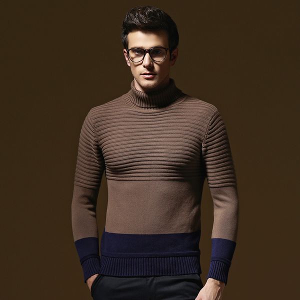 mens turtle neck sweater contrast color long sleeve fashion clothing homme slim fit warm sweater, White;black
mens turtle neck sweater contrast color long sleeve fashion clothing homme slim fit warm sweater, White;black