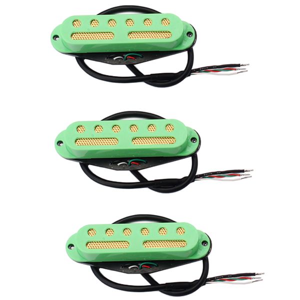 set of 3 single coil neck / middle / bridge pickup pickups for electric guitars replacement parts, green
set of 3 single coil neck / middle / bridge pickup pickups for electric guitars replacement parts, green