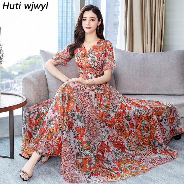 2020 vintage print chiffon boho maxi sundress plus size beach vacation midi summer dresses elegant women bodycon party vestidos, Black;gray
2020 vintage print chiffon boho maxi sundress plus size beach vacation midi summer dresses elegant women bodycon party vestidos, Black;gray