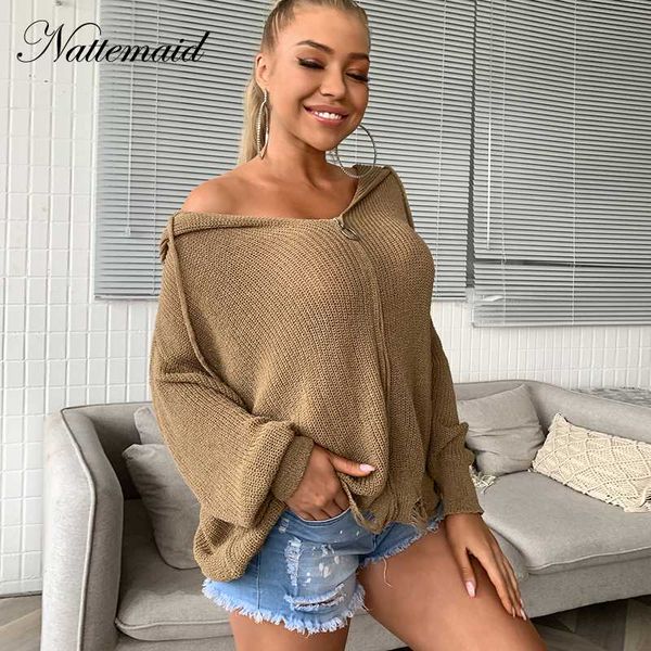 nattemaid hoodie knitted sweater hollow out women pollover solid loose casual long sleeve autumn winter coat crop top, Black;brown
nattemaid hoodie knitted sweater hollow out women pollover solid loose casual long sleeve autumn winter coat crop top, Black;brown