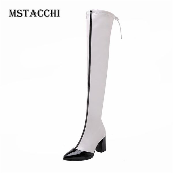 mstacchi women zipper-sid patchwork thigh high boots ladies pointed toe botas feminina mature strange heels botas mujer, Black
mstacchi women zipper-sid patchwork thigh high boots ladies pointed toe botas feminina mature strange heels botas mujer, Black