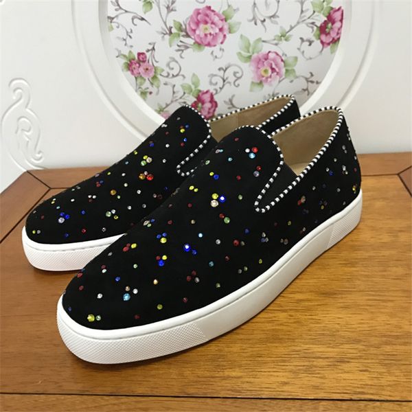 low cut black suede leather star color diamond outdoor sport fashion party red bottom shoes loafer sneakers casual flat c13
low cut black suede leather star color diamond outdoor sport fashion party red bottom shoes loafer sneakers casual flat c13