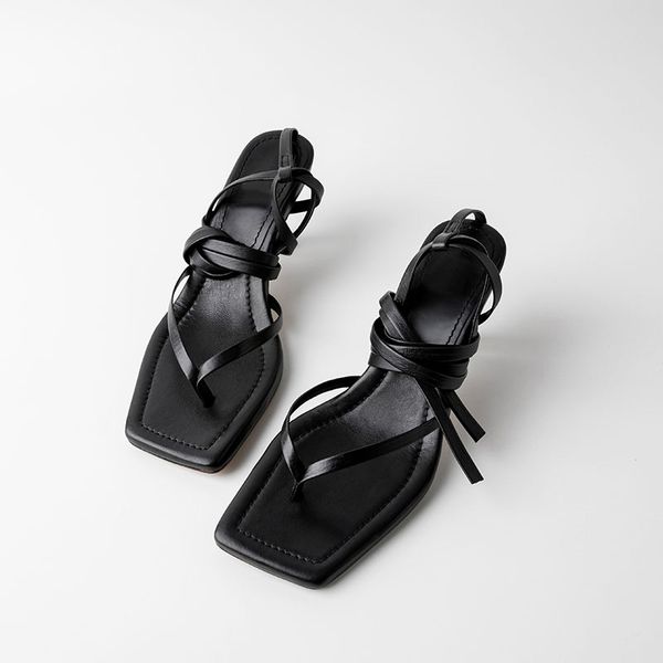 leather women's shoes thin heel square head thin strap sandals women's sandals, Black
leather women's shoes thin heel square head thin strap sandals women's sandals, Black