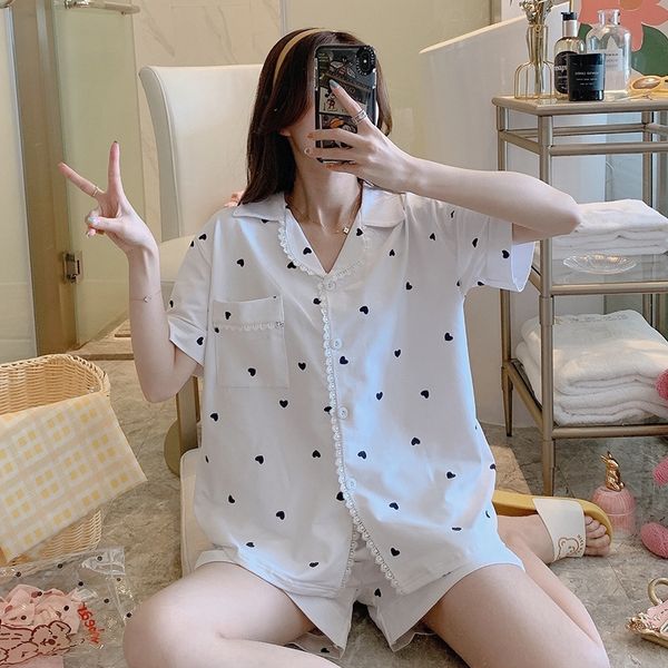 frtgj new summer short-sleeved cardigan pajamas women's korean style sweetstyle peach heart home clothes shorts and shorts home wear ca, Blue;red
frtgj new summer short-sleeved cardigan pajamas women's korean style sweetstyle peach heart home clothes shorts and shorts home wear ca, Blue;red