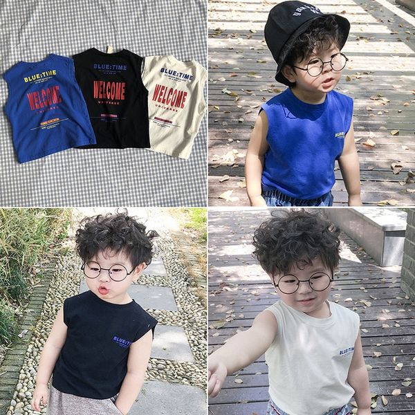 children's 2020 thin t-shirt vest boys' and girls' letter printed vest baby sleeveless t-shirt, Blue
children's 2020 thin t-shirt vest boys' and girls' letter printed vest baby sleeveless t-shirt, Blue