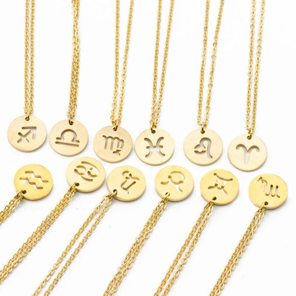 vintage twelve constellations necklaces for women choker stainless steel circle pendant twelve horoscope zodiac jewelry leo, Silver
vintage twelve constellations necklaces for women choker stainless steel circle pendant twelve horoscope zodiac jewelry leo, Silver