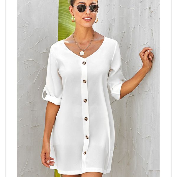 women's a-line v-neck buckle three quarter sleeve simple casual dress robe party beach dresses clubwear dlm220790, Black;gray
women's a-line v-neck buckle three quarter sleeve simple casual dress robe party beach dresses clubwear dlm220790, Black;gray