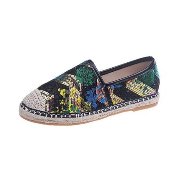 2020 spring, summer and autumn new casual flat peas shoes female wild fashion sequins fisherman large size flat shoes, Black
2020 spring, summer and autumn new casual flat peas shoes female wild fashion sequins fisherman large size flat shoes, Black