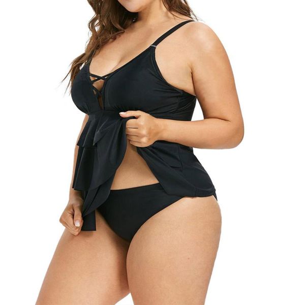 two-piece bathing card pleated tankini tank with push up padding summer beachwear for women, White;black
two-piece bathing card pleated tankini tank with push up padding summer beachwear for women, White;black