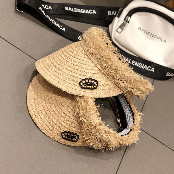 2019 new lafite grass straw hat empty straw hat women's embroidered cap temperament broken edge women's sunscreen, Blue;gray
2019 new lafite grass straw hat empty straw hat women's embroidered cap temperament broken edge women's sunscreen, Blue;gray