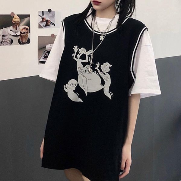 rosetic fake two pieces gothic t-shirt women cartoon print oversize tshirt harajuku loose korean style casual summer tees, White
rosetic fake two pieces gothic t-shirt women cartoon print oversize tshirt harajuku loose korean style casual summer tees, White