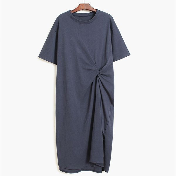 2020 new spring summerfashion yellow loose short sleeve pleated fold asymmetry o-neck simple wild woman dress, Black;gray
2020 new spring summerfashion yellow loose short sleeve pleated fold asymmetry o-neck simple wild woman dress, Black;gray